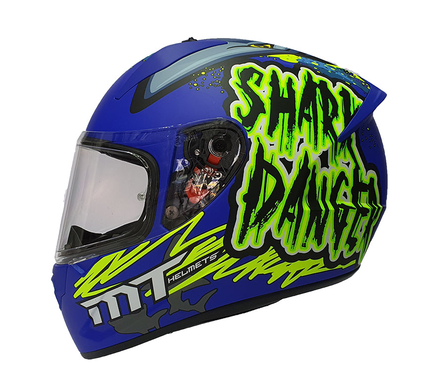 CASCO MT STINGER SHARK B7 AZUL MATE PULSAR R6R FZ R1 R15 CBR