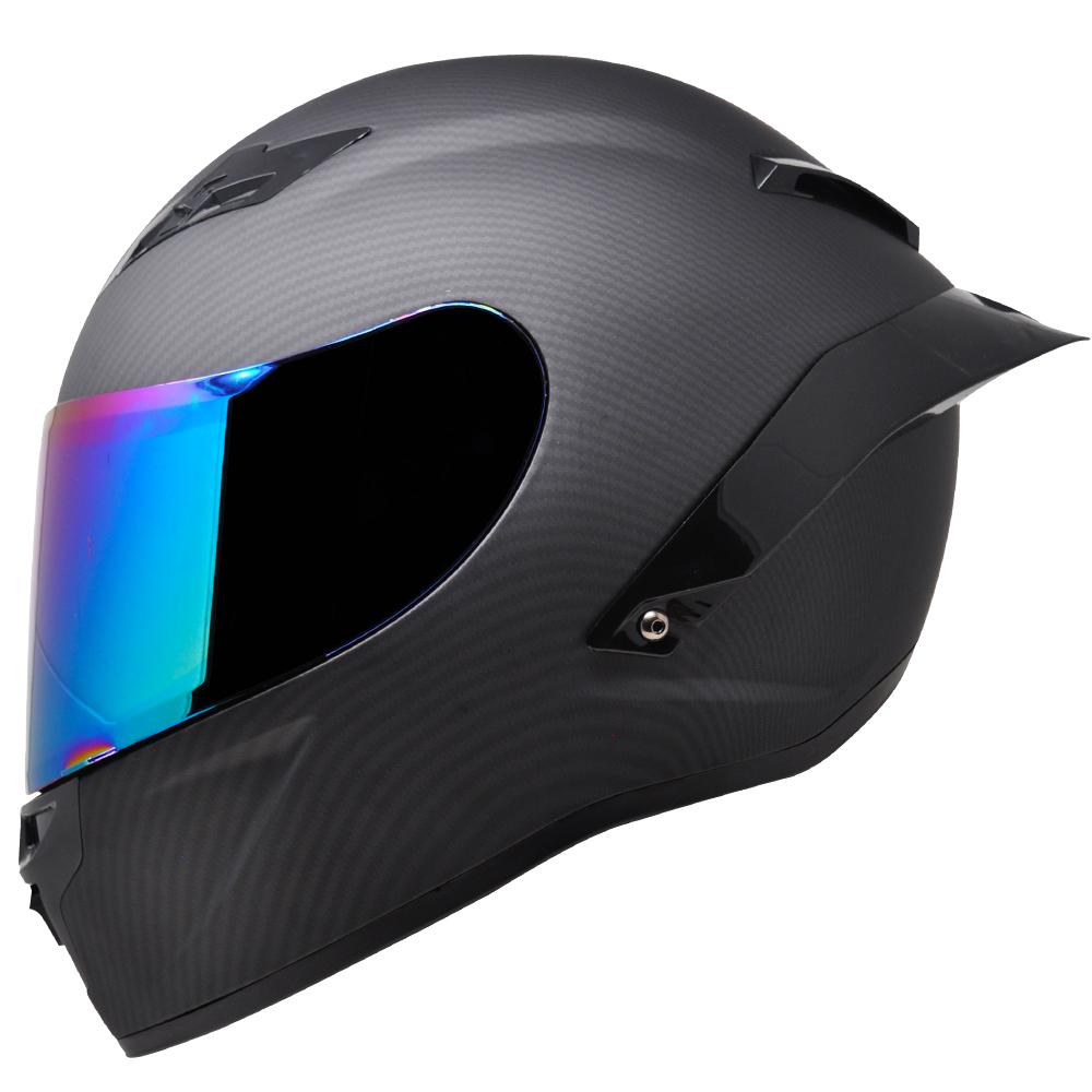 Casco Kov KC1 Negro Carbon PULSAR R6R FZ R1 R15 CBR GIXXER